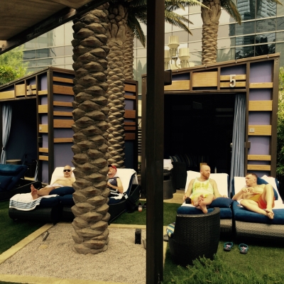 Hanging at the Cosmopolitan Las Vegas Bamboo Pool Cabana