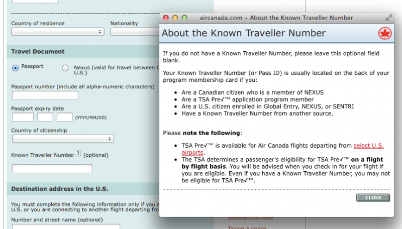 Nexus Known Traveler Number travel cubes au